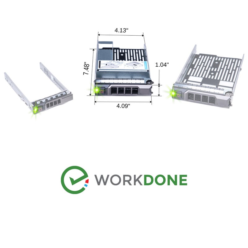 WORKDONE 3-Pack - 3.5 inch Hard Drive Caddy with 2.5 inch HDD Adapter - Compatible for Dell PowerEdge Selected 13th-11th Gen. Servers - Setup Manual - Sled Front Sticker Labels - Screwdriver - Image 5